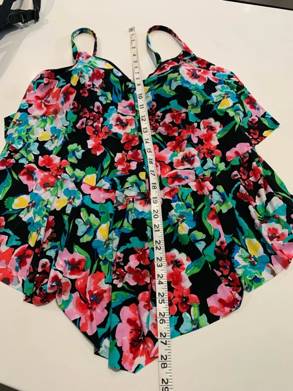 Trimshaper Floral Print Spaghetti Strap Women's Swimsuit Set, 18 NWT - Picture 6 of 9